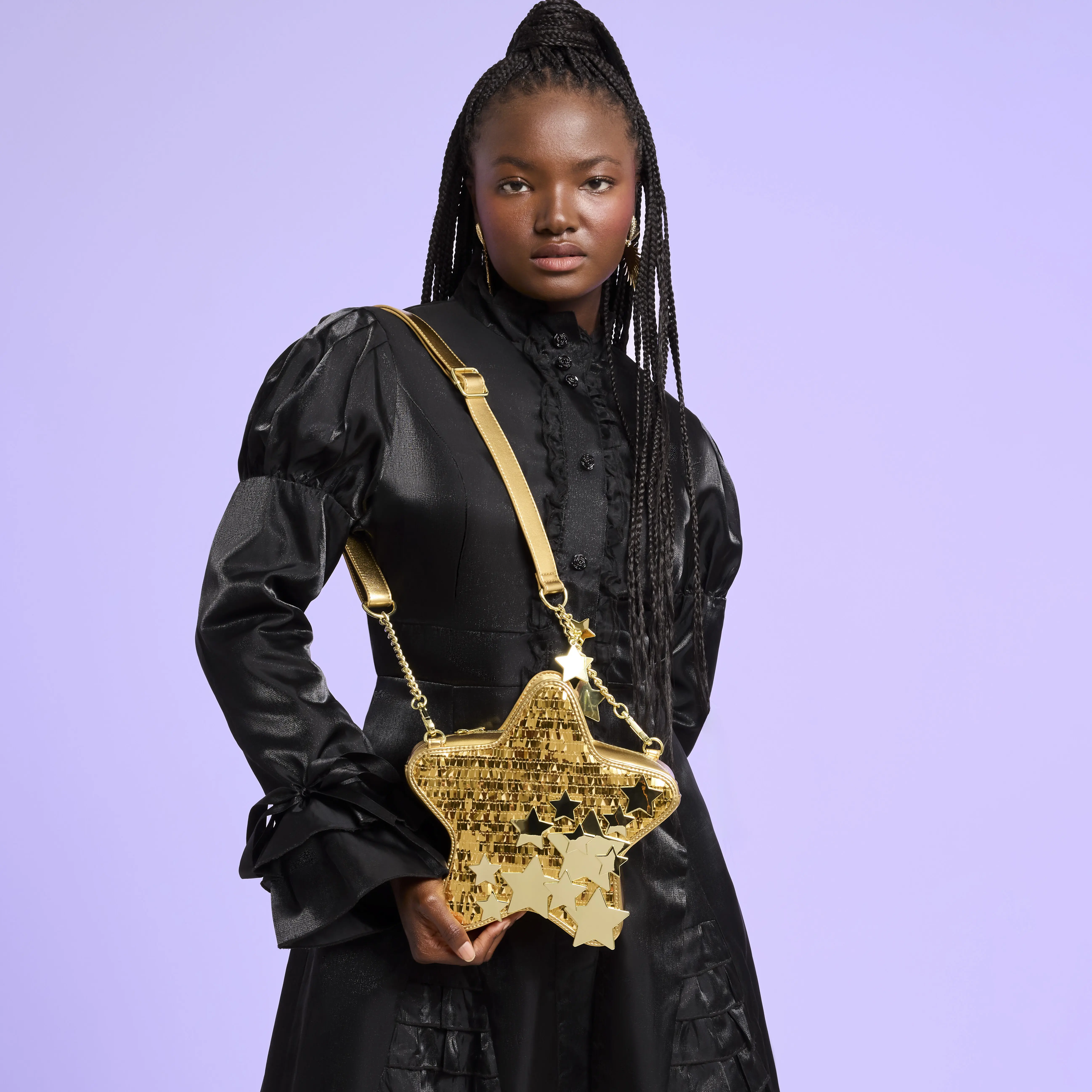 Loungefly Gold Star Sequin Figural Crossbody Bag - Image 2