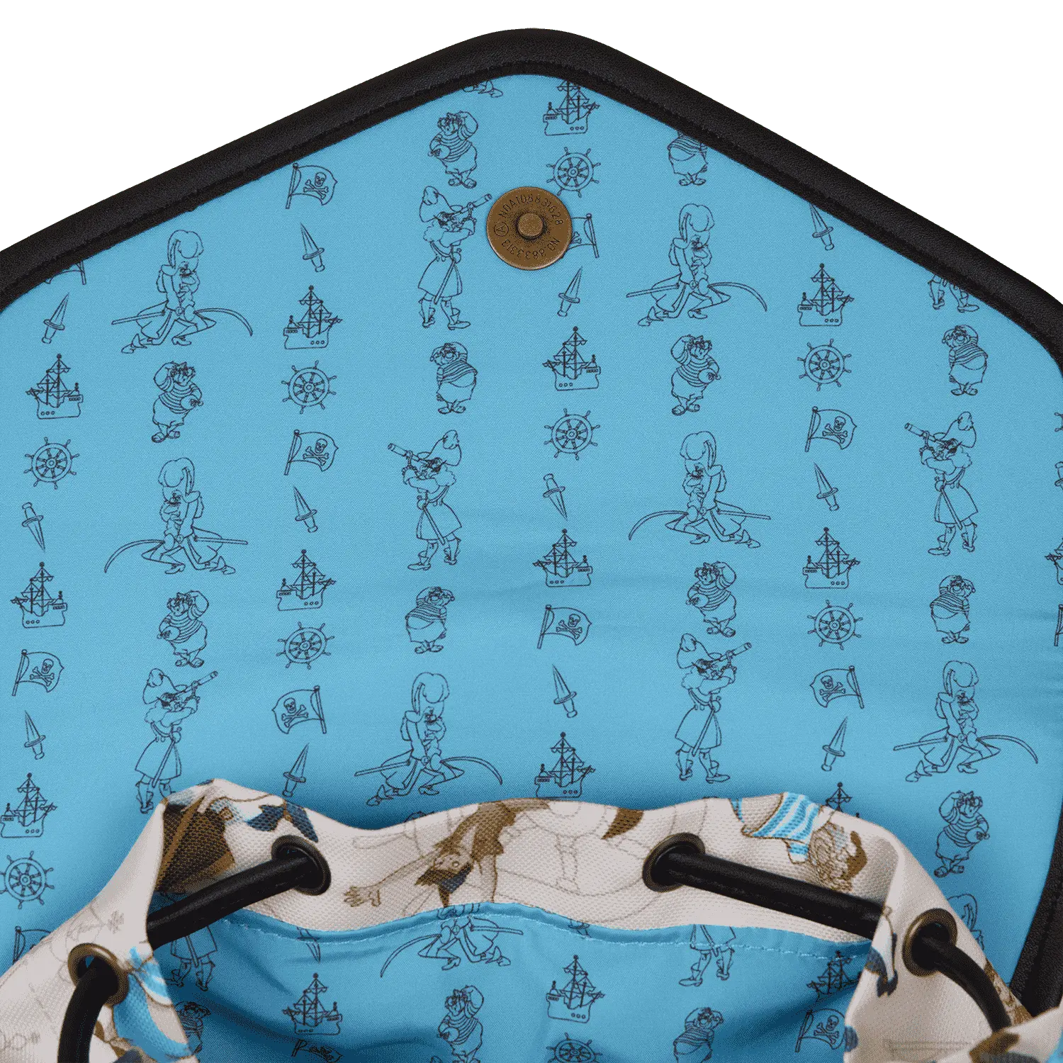 Peter Pan Exclusive Captain Hook Pirate Ship Drawstring Full-Size Backpack - Image 4